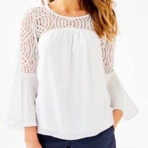 Lilly Pulitzer Women’s Resort White Amenna Top Size 0 NWT